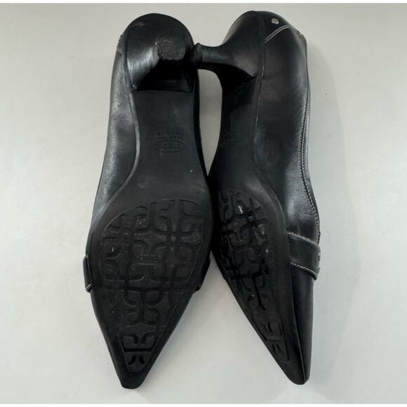 Joan And David Circa Black Leather Buckle Kitten Heel 8.5 (READ) - Picture 9 of 11